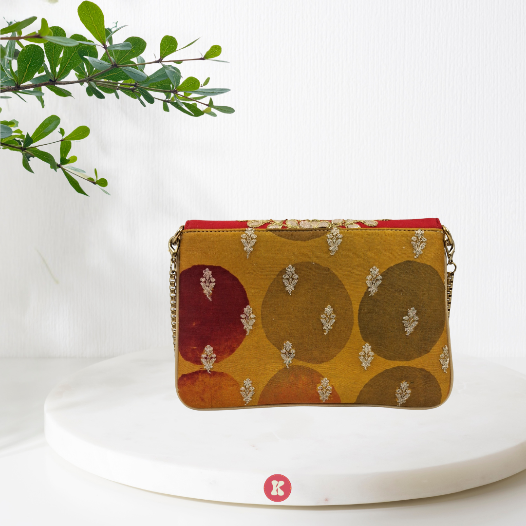 Red Embellished Clutch