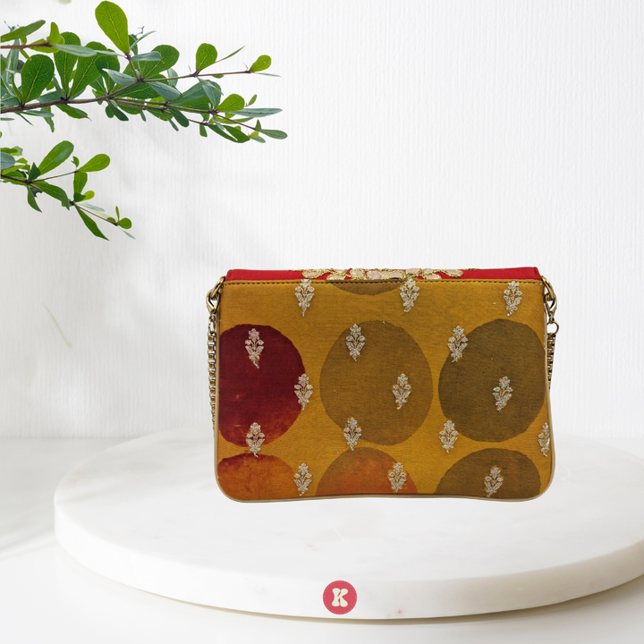 Red Embellished Clutch