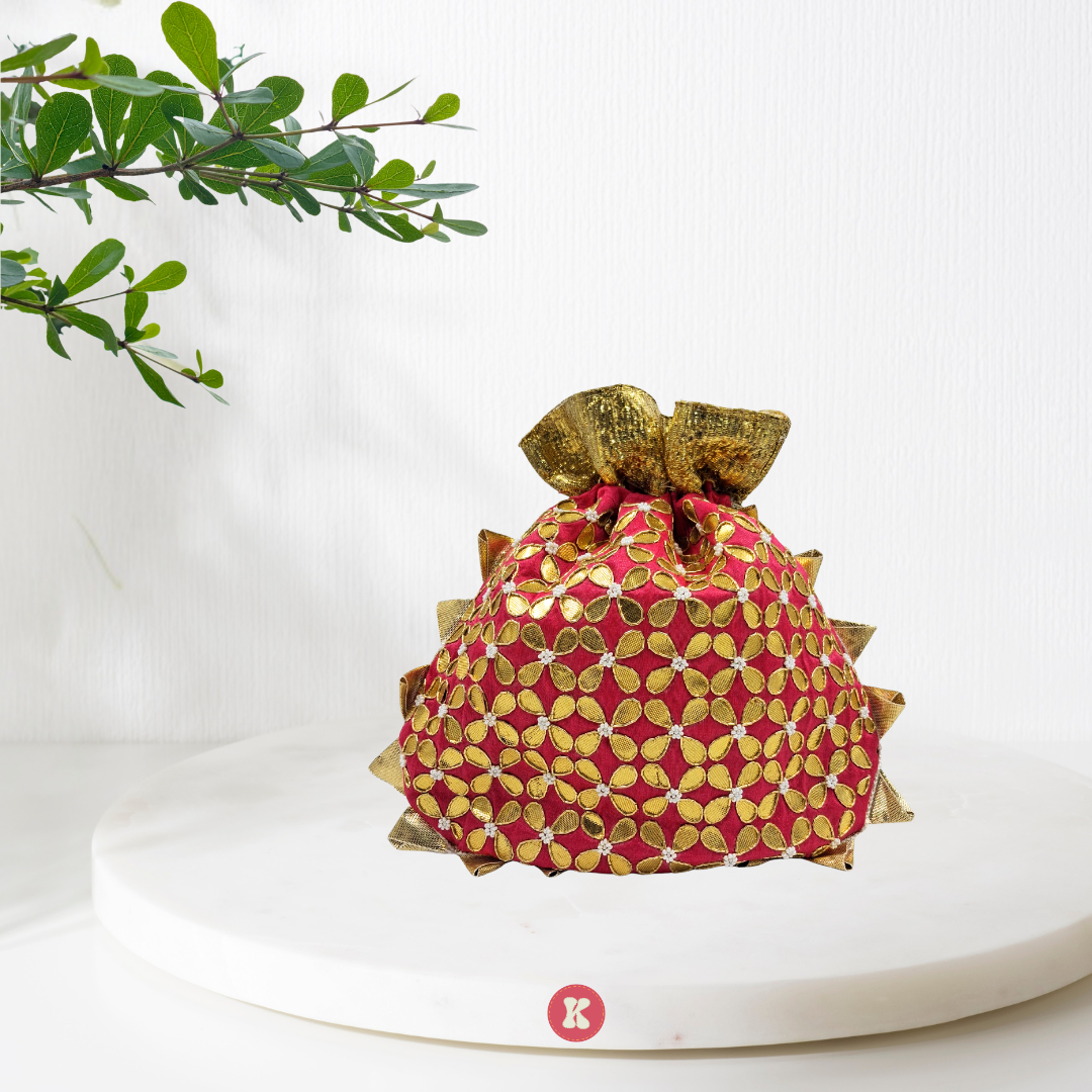 Rani Pink Gold  Potli