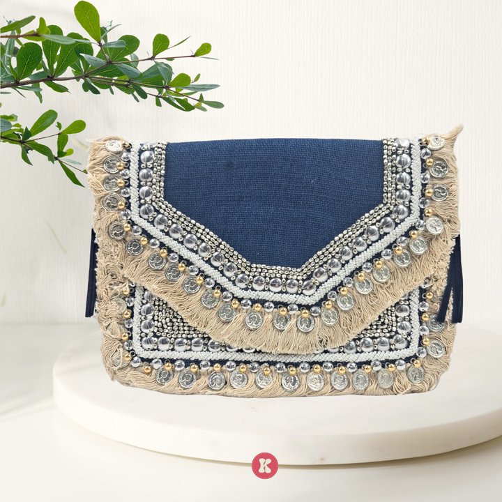 Navy Boho Embellished