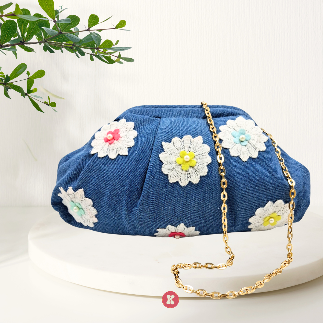 Stylish Denim Evening Clutch