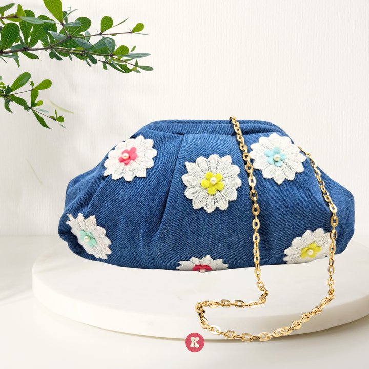 Stylish Denim Evening Clutch