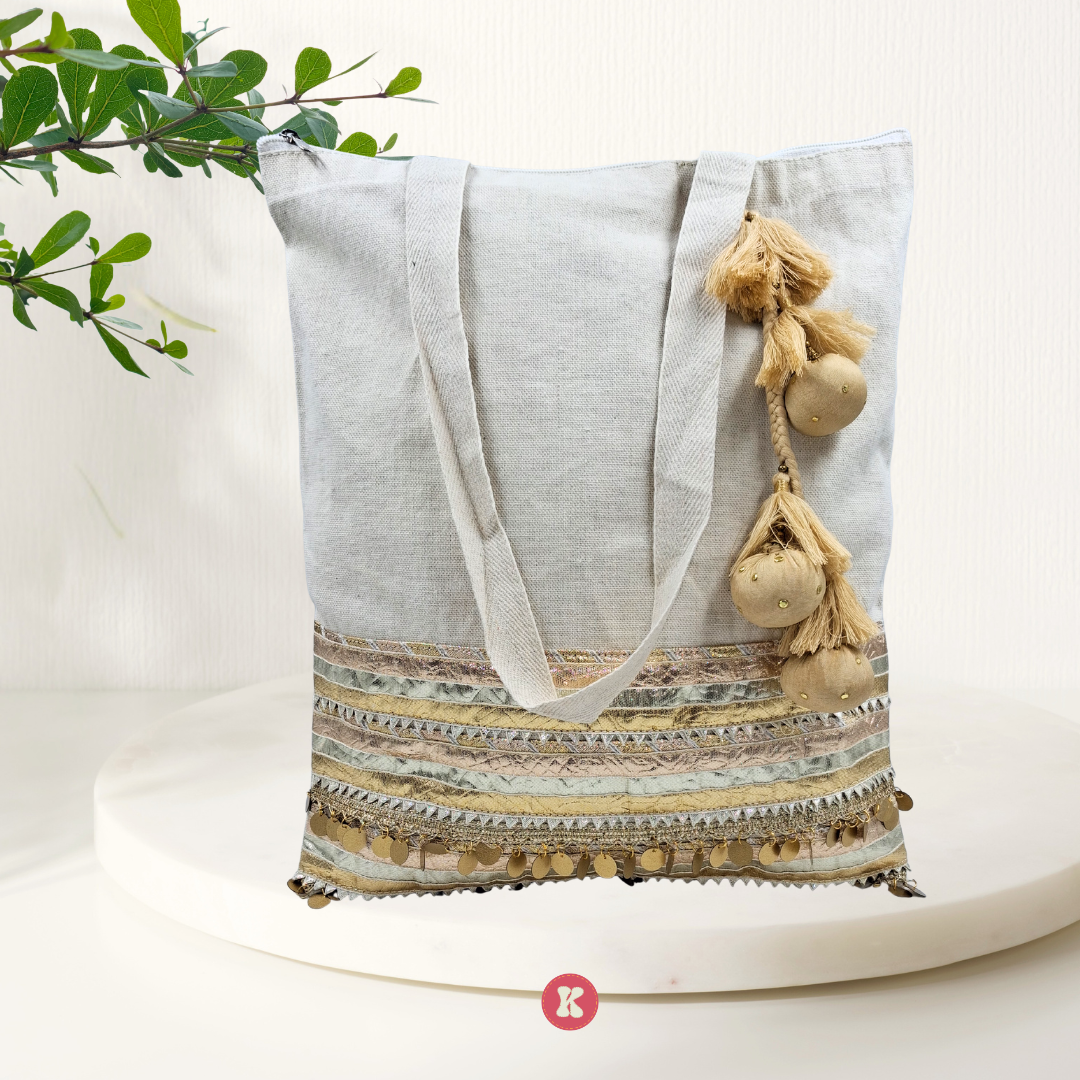 Boho Cotton Carryall Tassels