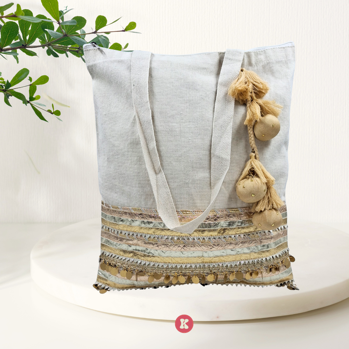 Boho Cotton Carryall Tassels