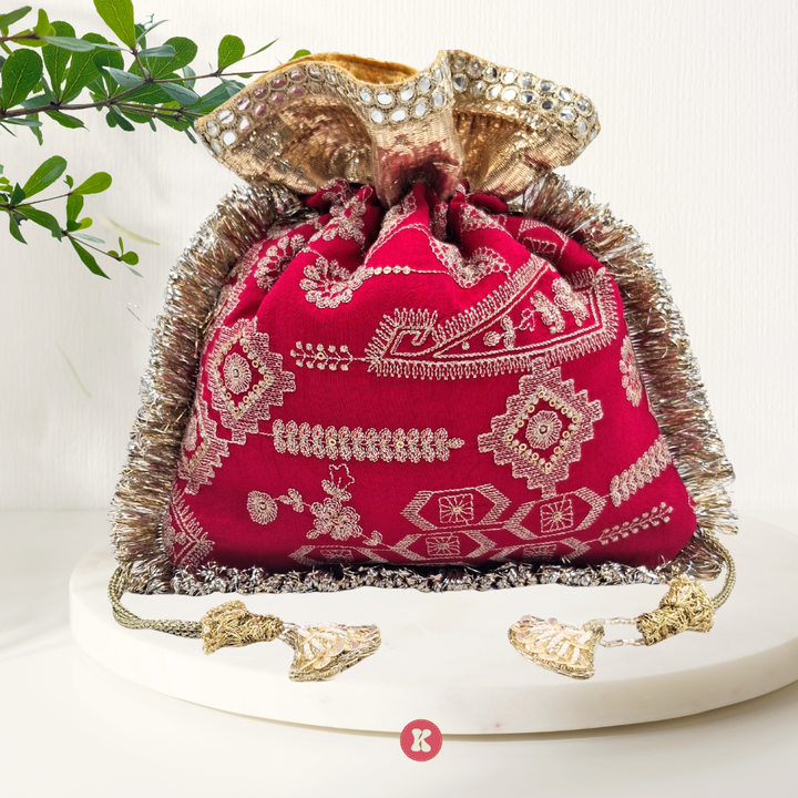 Red Cotton Potli