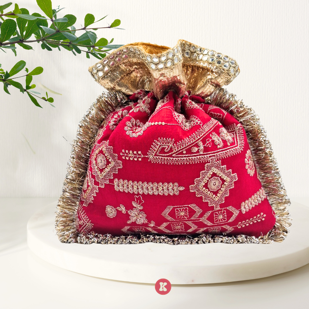 Red Cotton Potli