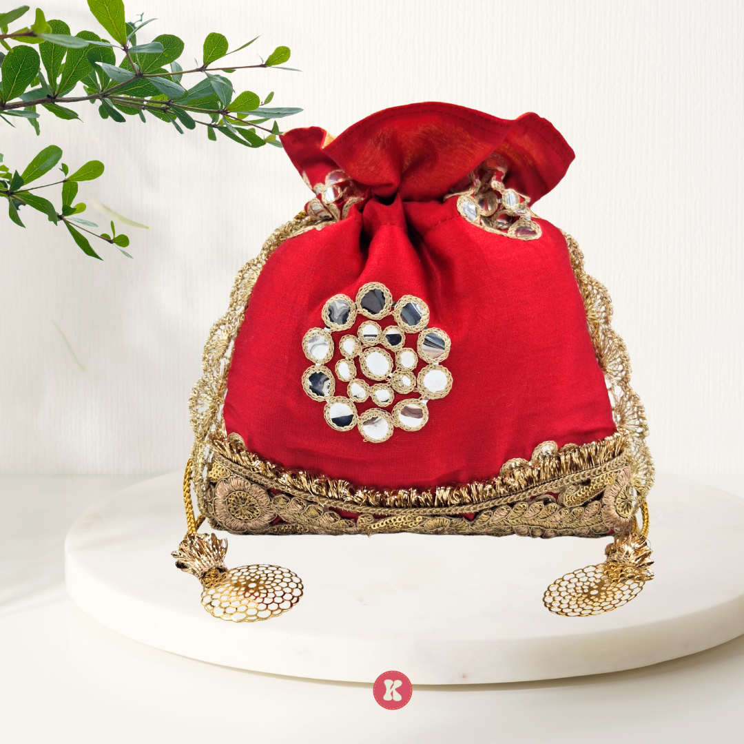 Red Cotton Potli