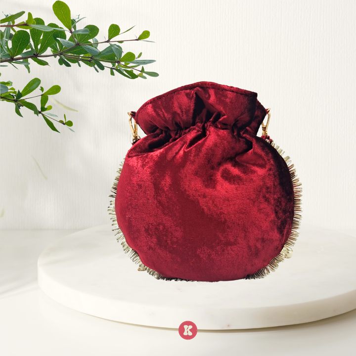 Maroon Bridal Potli.