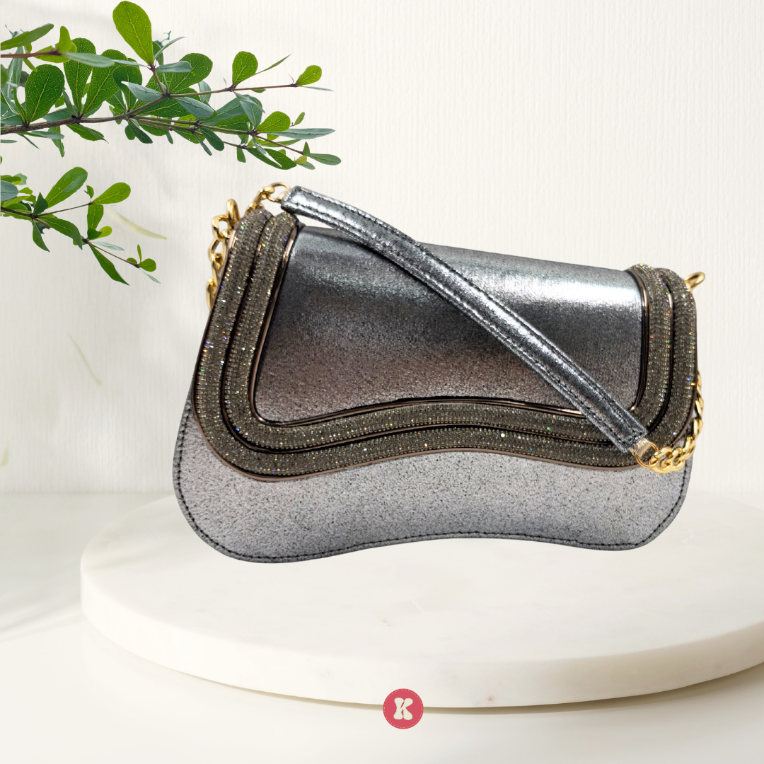 Silver Metallic Clutch