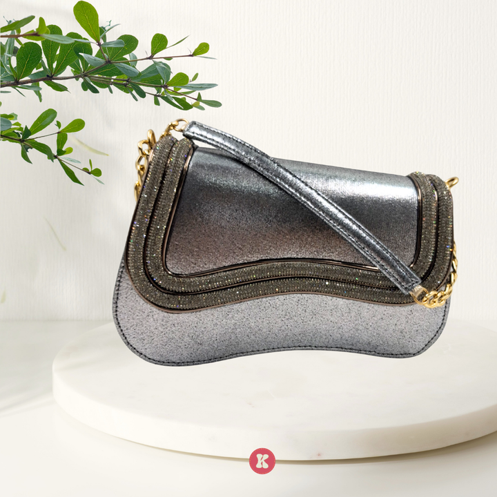 Silver Metallic Clutch