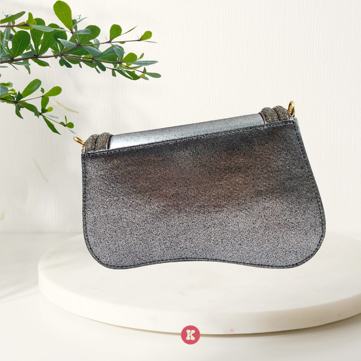 Silver Metallic Clutch