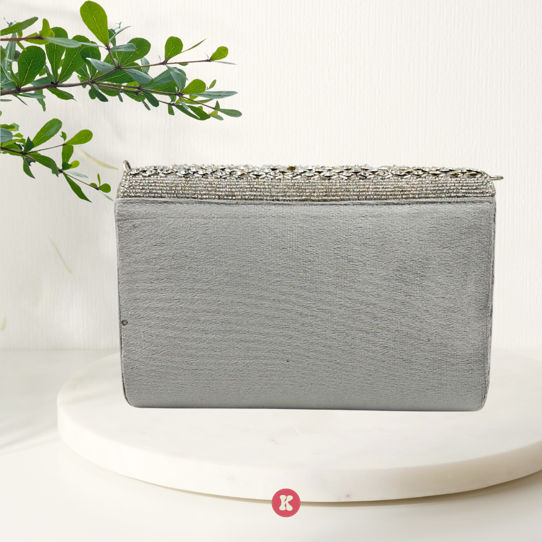 Silver Crystal Clutch