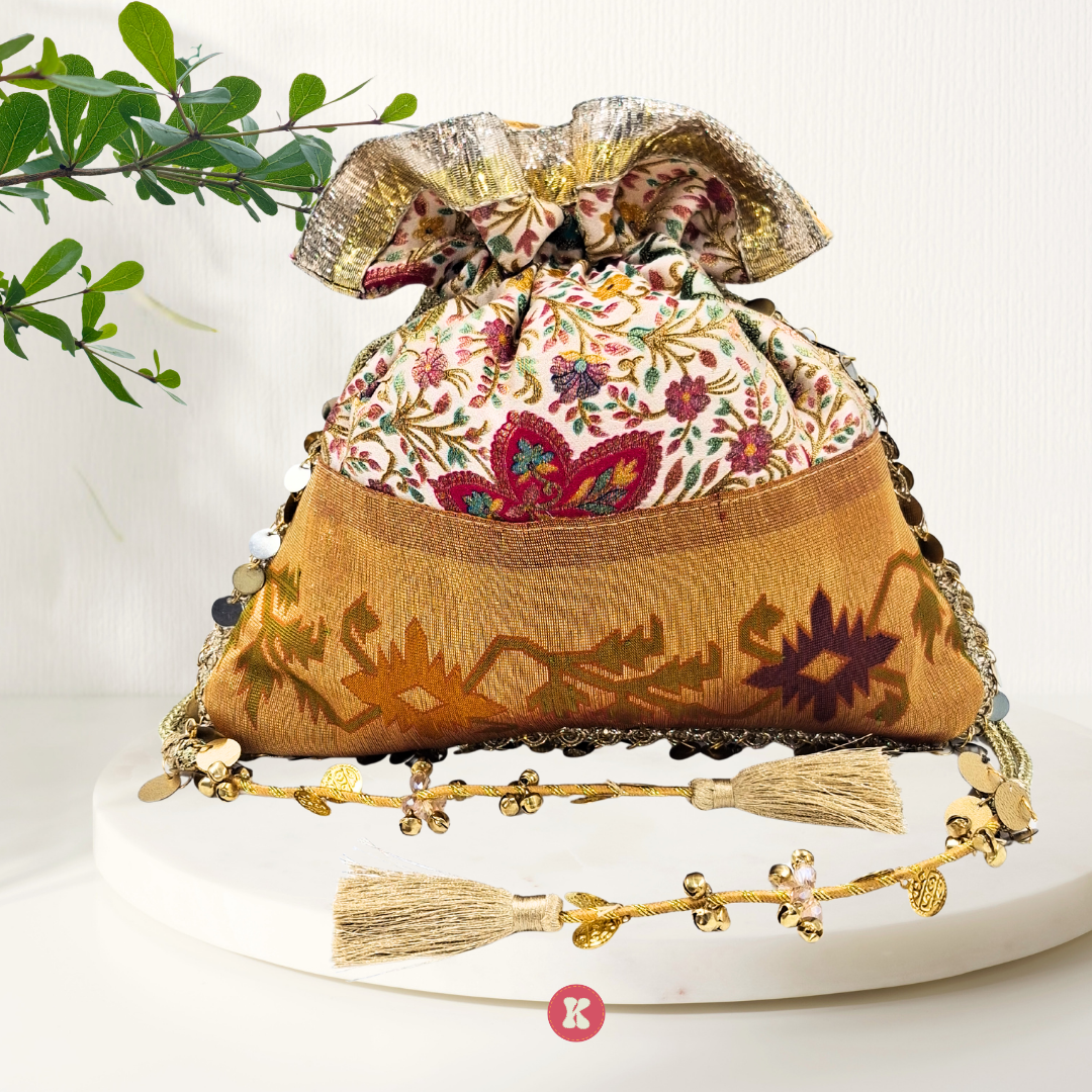 Royal Floral Jacquard Potli