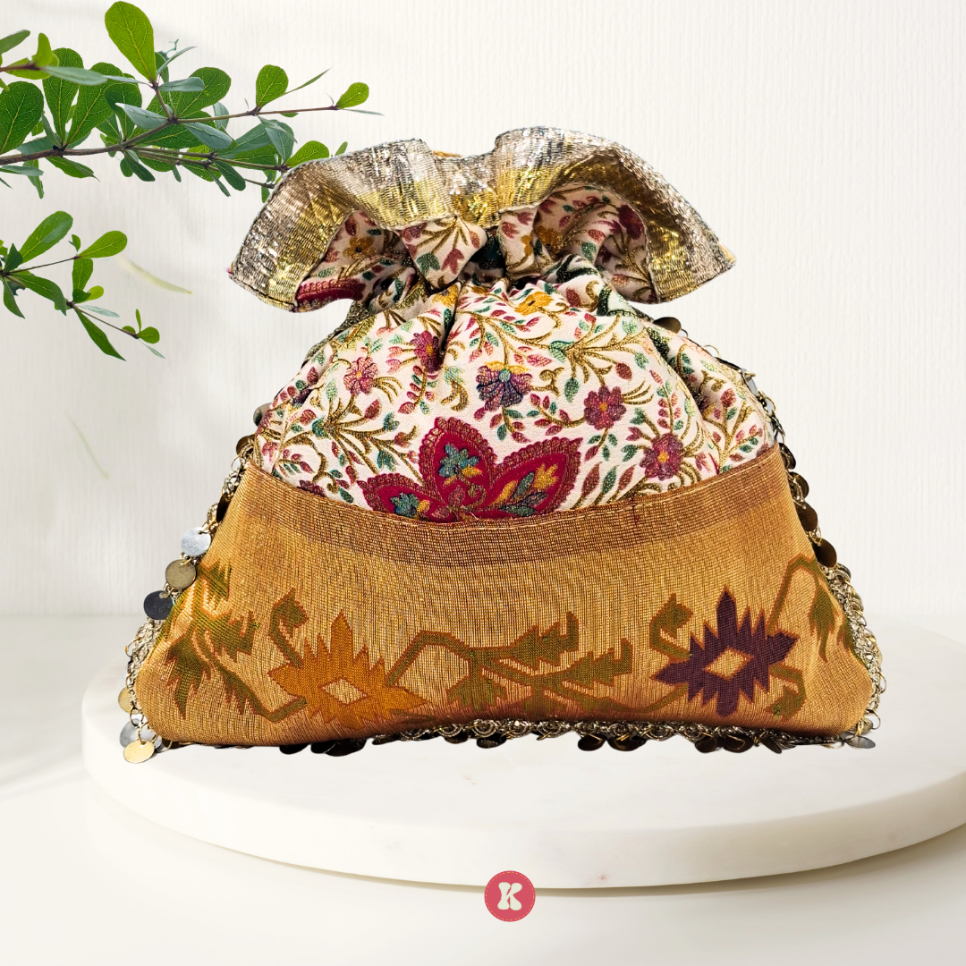 Royal Floral Jacquard Potli