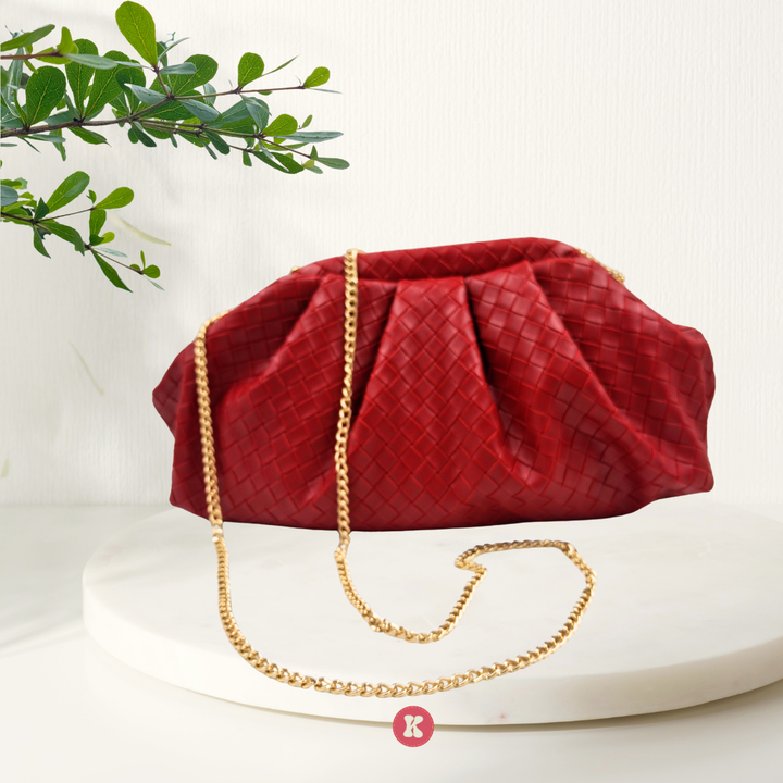 Red Woven Clutch