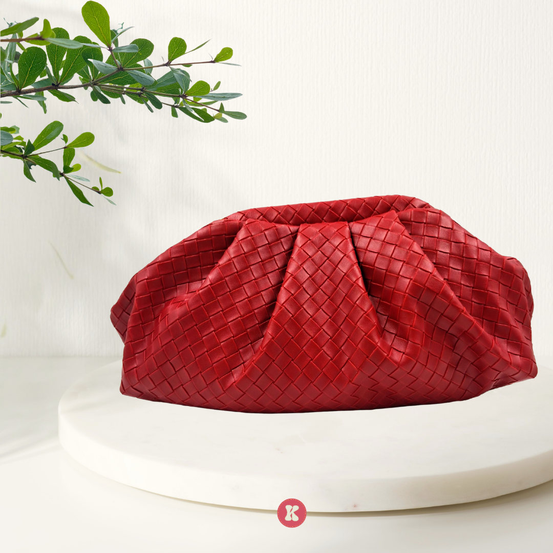 Red Woven Clutch