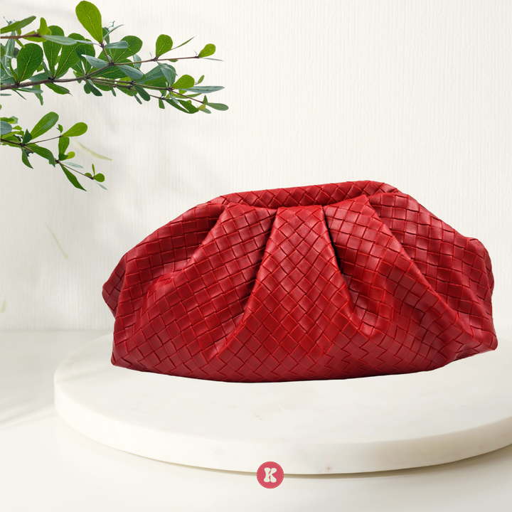 Red Woven Clutch