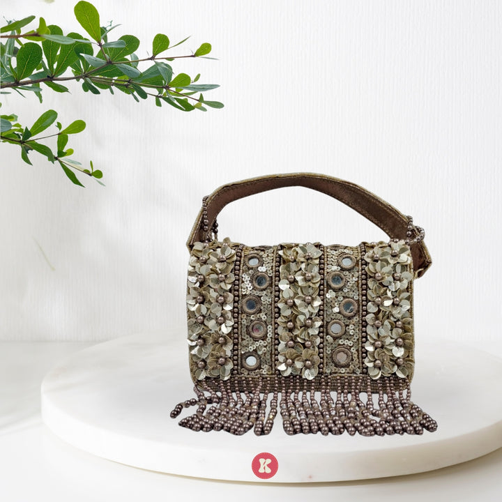 Mirror Beaded Clutch