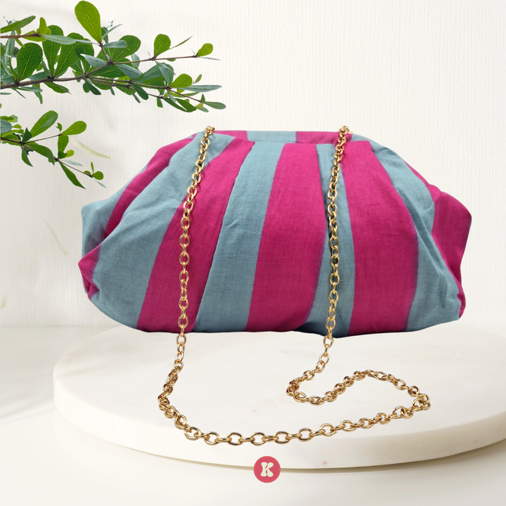Pink Blue Stripe Cloud Bag