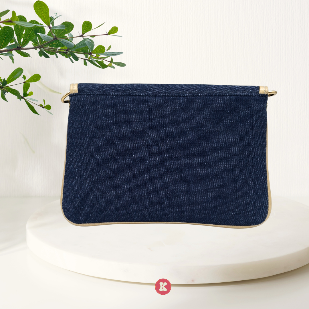 Denim Bow Embellished Crossbody