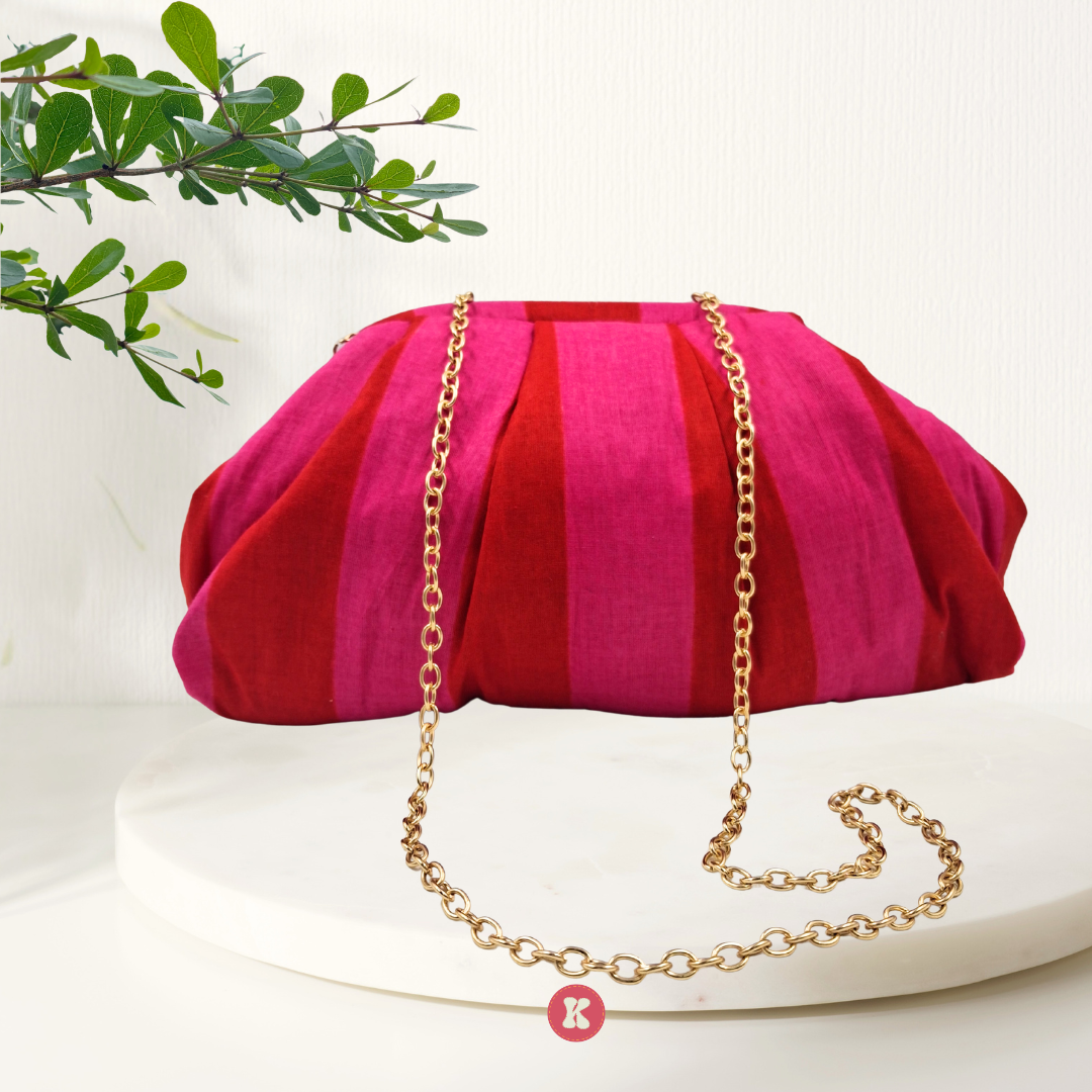 Rosé Stripe Cloud Bag