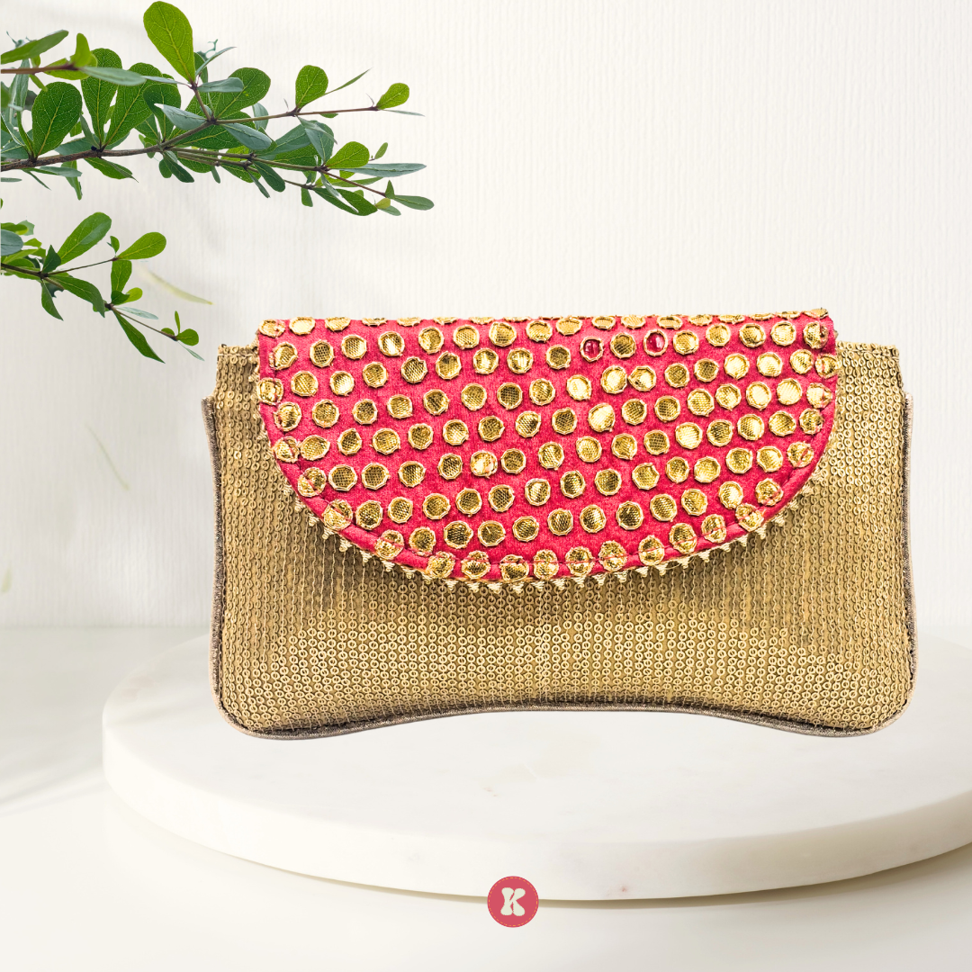 Golden Jute Clutch