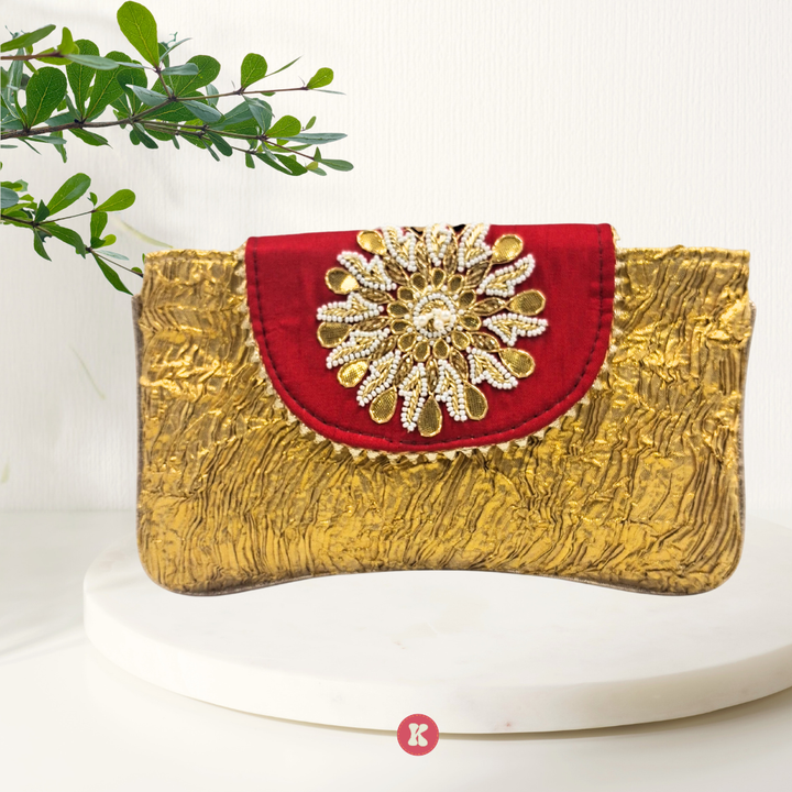 Golden Textured Clutch