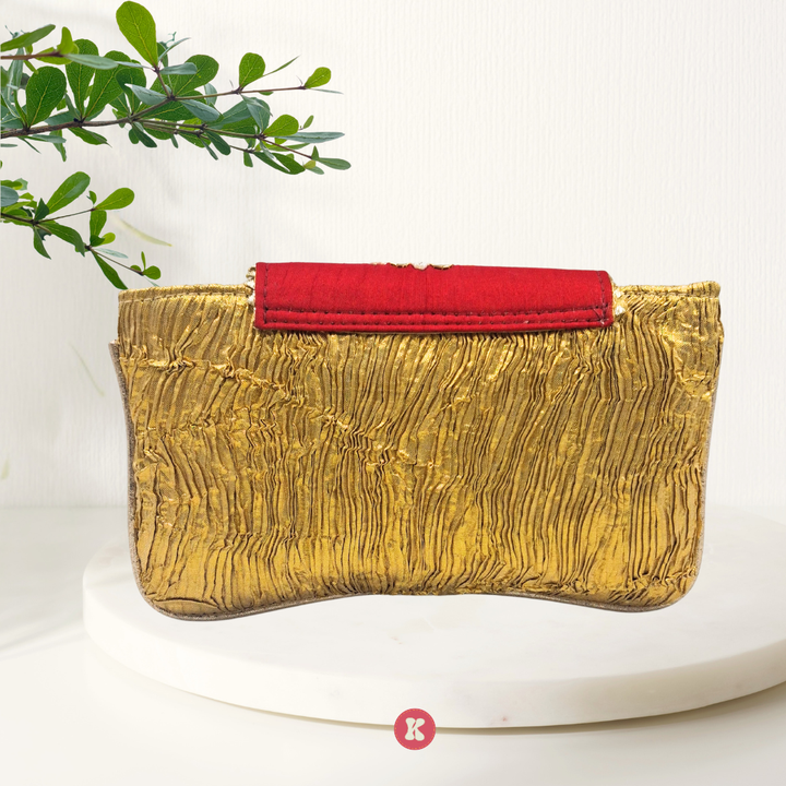 Golden Textured Clutch