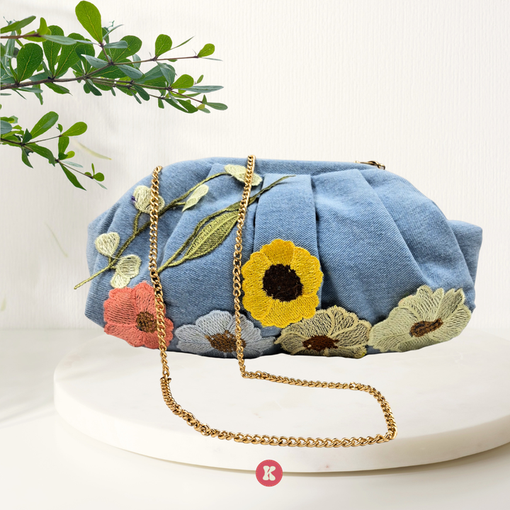 Rustic Floral  Clutch