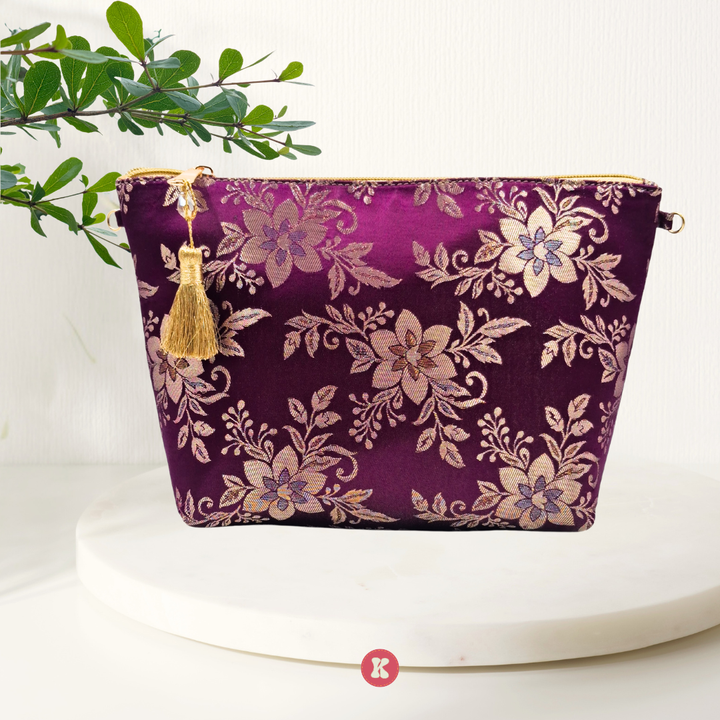 Imperial Orchid Brocade Pouch