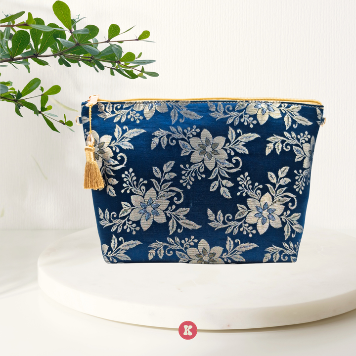 Silver Blossom Travel Pouch