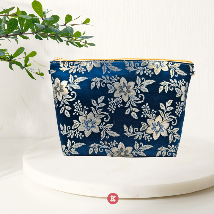 Silver Blossom Travel Pouch