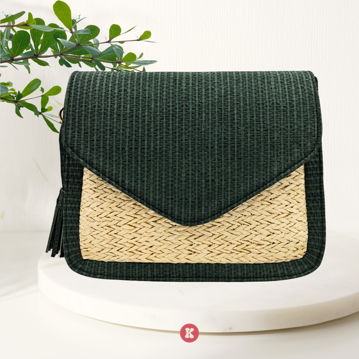 Forest Green Woven Bag