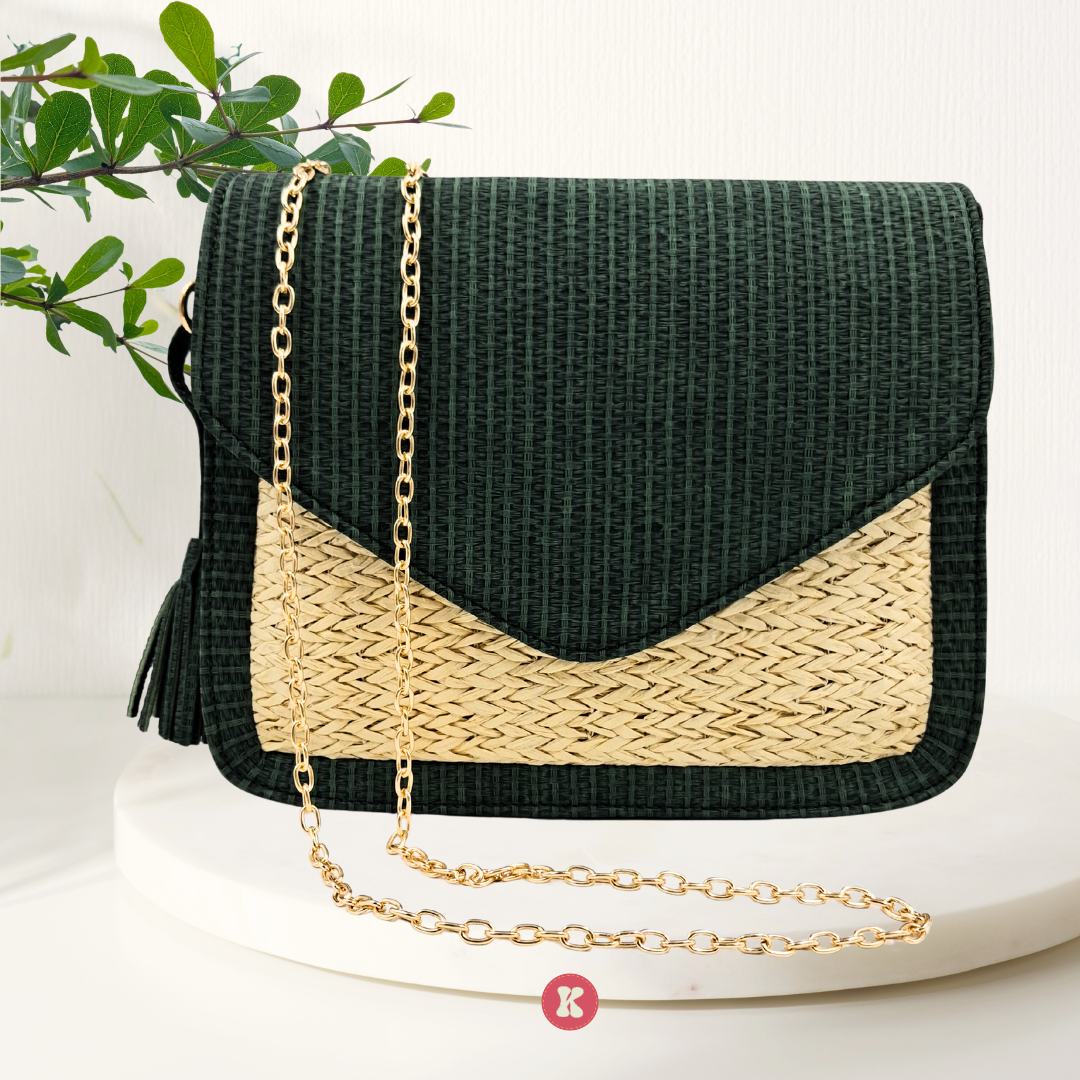 Forest Green Woven Bag
